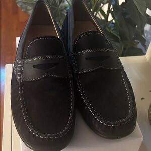 Ecco Men's Dark Loafers with Contrast Stitching